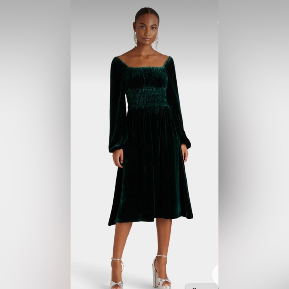 Hill House Home Jasmine Nap Dress Green NWOT Sz XS